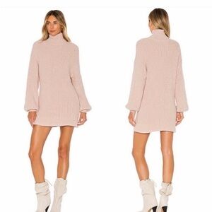 House of Harlow 1980 xREVOLVE Marni Dress Knit Sweater Bell Sleeve Turtleneck XS